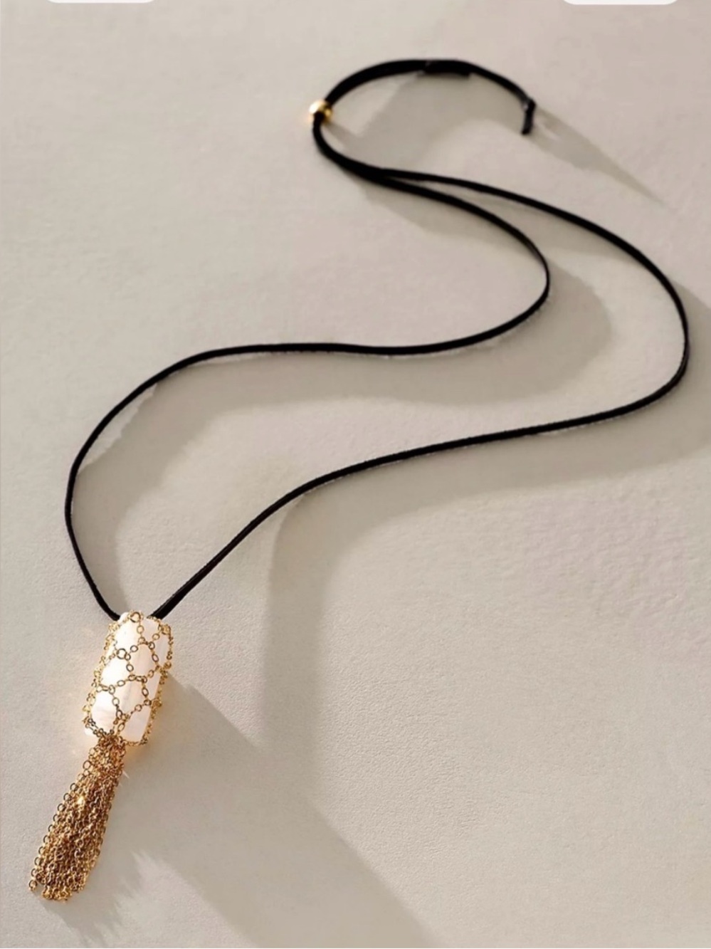 Keepsake Pendant Semiprecious Stone Necklace Selenite NWT